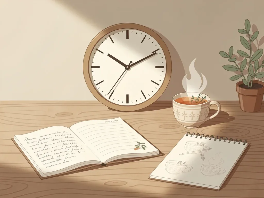 Screen-free evening routine with journaling and a quiet bedtime environment