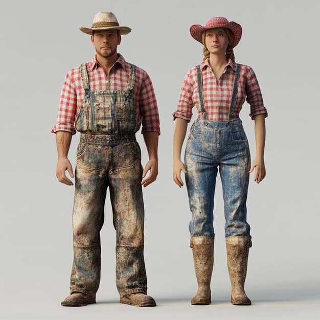 A split-screen image. On one side, a struggling American farmer in overalls standing in a parched field. On the other side, a Peruvian farmer smiling and harvesting a bountiful crop with modern equipment. The contrast is stark, highlighting the potential disparities caused by subsidies.
