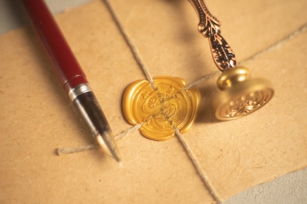 A close-up of a legal document with the official seal of Indecopi, Peru, surrounded by various symbols representing different types of intellectual property (copyright, trademark, patent).