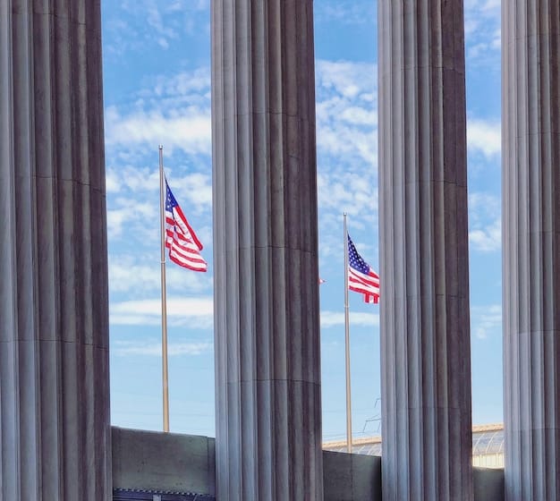 A split image showing the US flag and the Peruvian flag, with legal scales of justice in the center, symbolizing the intersection of US copyright law and Peruvian intellectual property law.