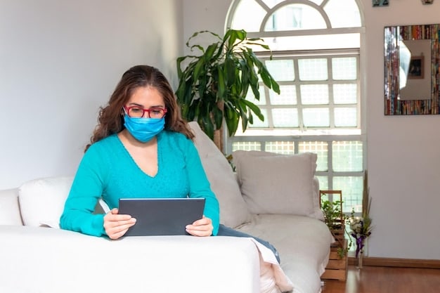 A doctor in Peru using a telemedicine platform to consult with a patient in a rural area. The image shows the doctor interacting with the patient through a video call, with medical data displayed on a screen.
