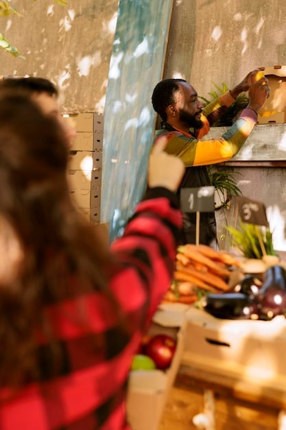 A vibrant local market in Cusco, filled with colorful textiles, fresh produce, and traditionally dressed vendors interacting with tourists in a respectful and engaging manner.