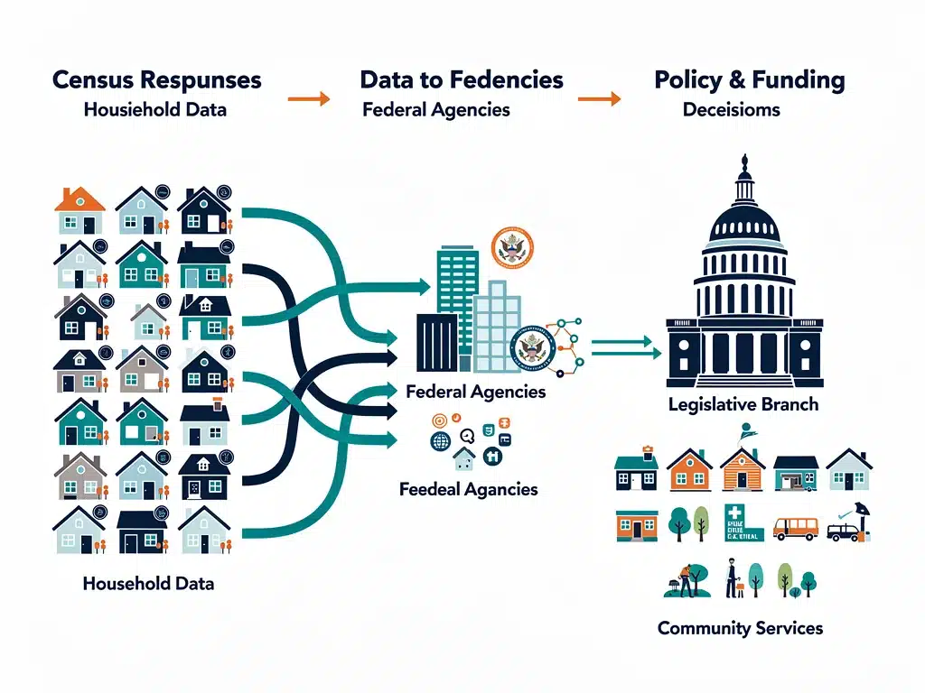Information flow from census data to federal policy decisions