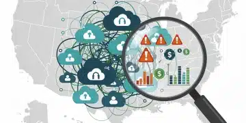 Minimizing Cloud Sprawl: Cost-Saving for U.S. Tech in 2026 Illustration of cloud sprawl with intertwined cloud icons and a magnifying glass revealing cost inefficiencies.