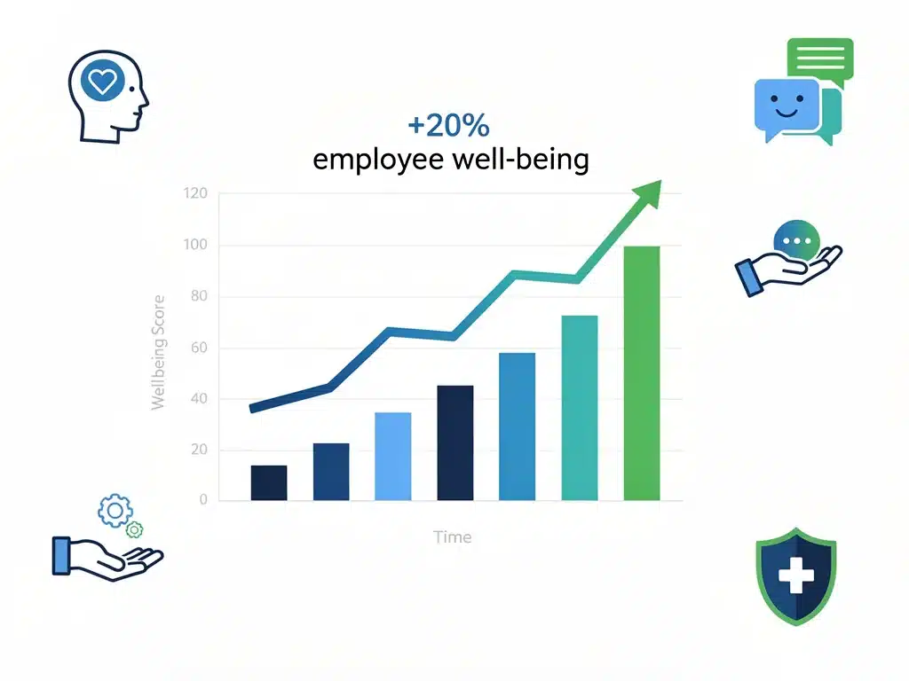 Graph showing 20% increase in employee well-being