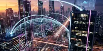 5G for U.S. Business Growth: Opportunities in Next 6 Months Futuristic city connected by 5G networks, symbolizing business growth