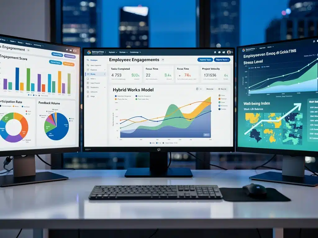Data analytics dashboard for hybrid work performance insights