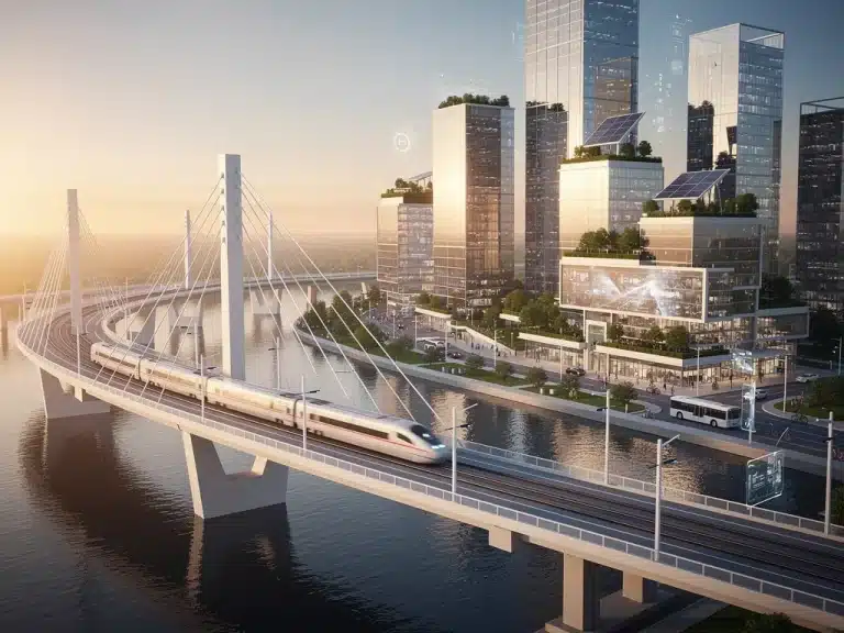 Modern infrastructure projects symbolizing the impact of the 2026 Infrastructure Bill.
