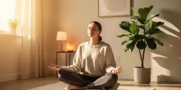 2026 Guide to Stress Reduction: 5 Simple Techniques for Daily Relief Person practicing deep breathing for stress reduction in a calm, sunlit room, symbolizing peace.
