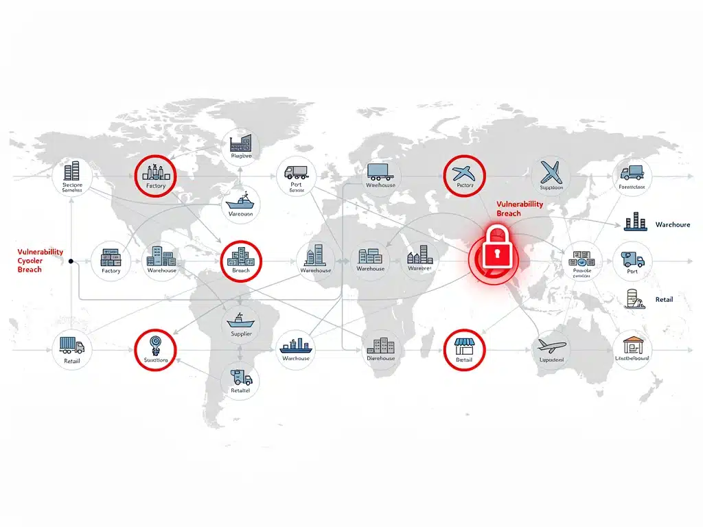 Supply chain cybersecurity vulnerabilities diagram