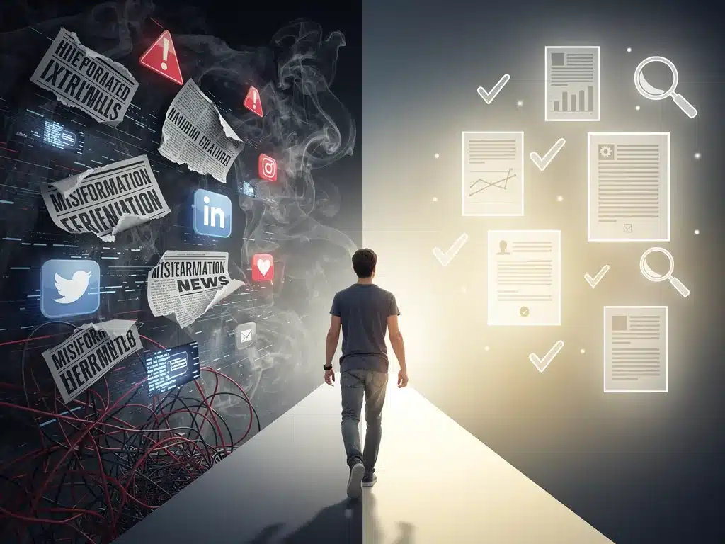 Choosing verified information over misinformation path