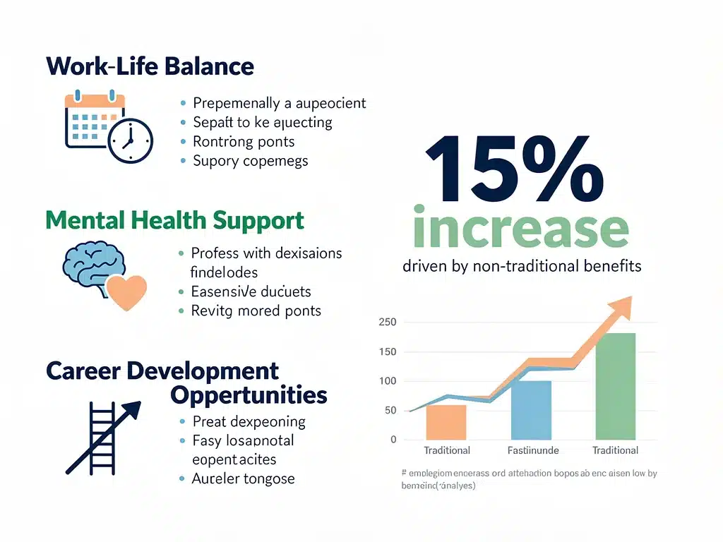 Infographic showing a 15% shift in US workforce priorities towards non-financial benefits and well-being.