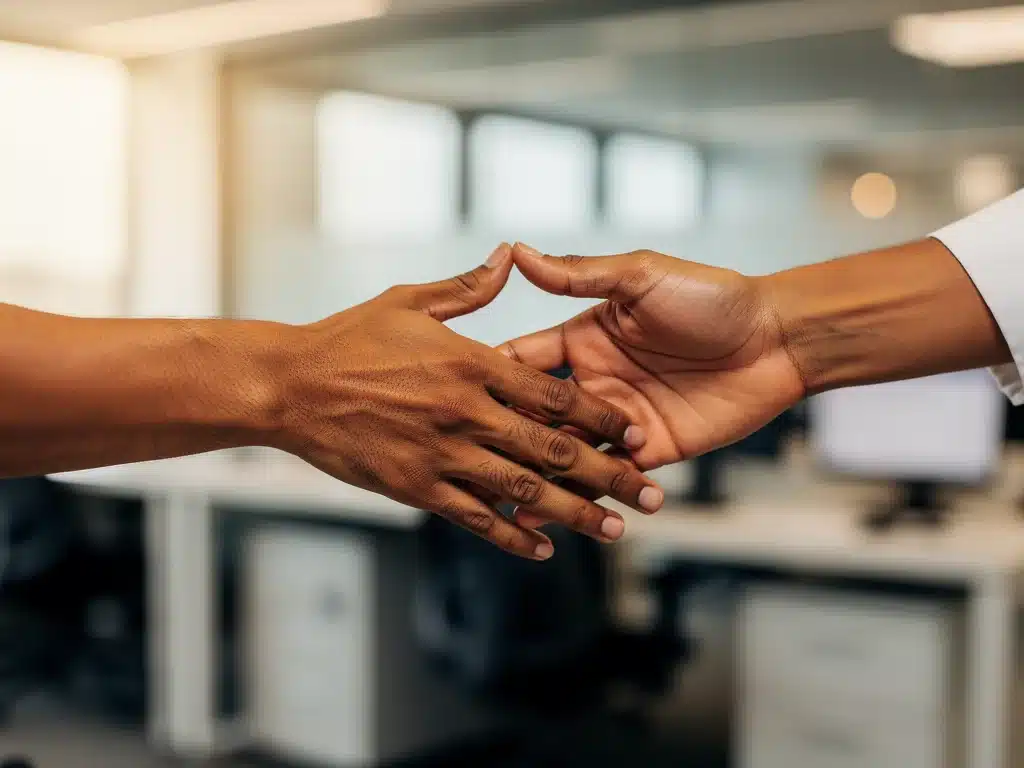 Symbol of support and connection in a professional setting